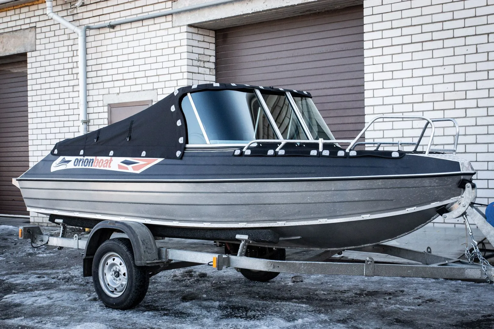 (2018) Орион 46 Д Ветровое стекло Элит с боковиной Фиш, тент Ходовой, Стояночный и Транспортировочный