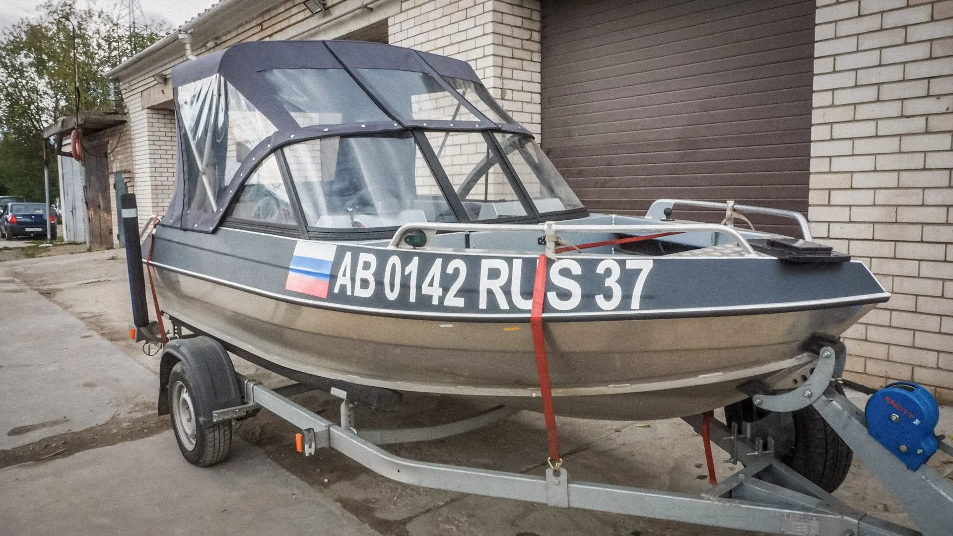 (2022) Орион 46 Д Ходовой тент на заводское ветровое стекло Sport, тент транспортировочный (лодка 2022 года выпуска)