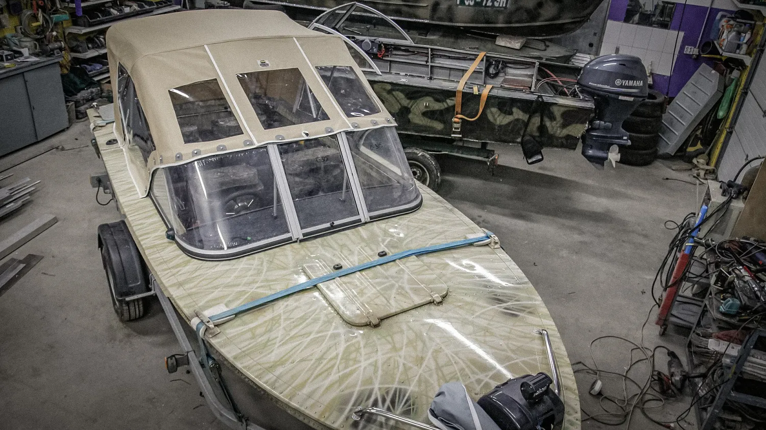 (2017) Прогресс 2 Заводское ветровое стекло, Тент ходовой, Тент стояночный