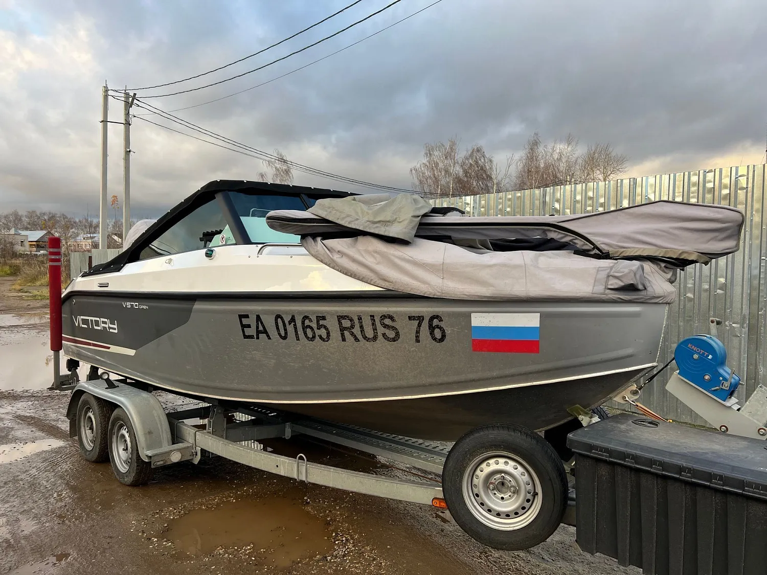 Victory 570 Open, изготовление и установка стояночного тента!