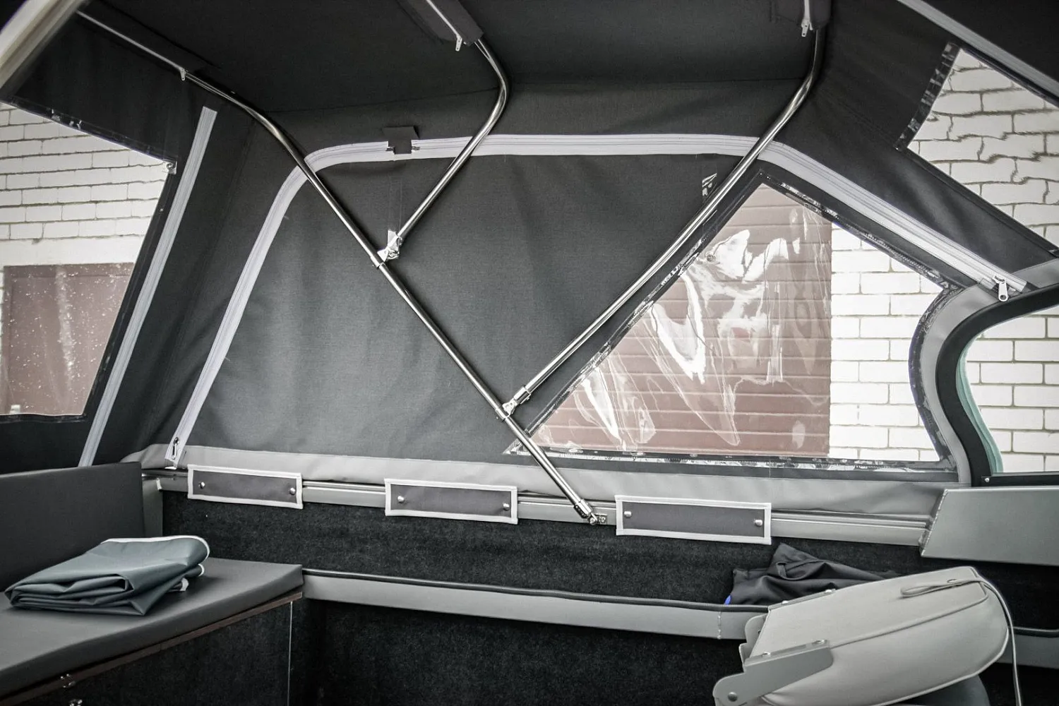 (2017) Волжанка 46 Фиш тент ходовой и носовой