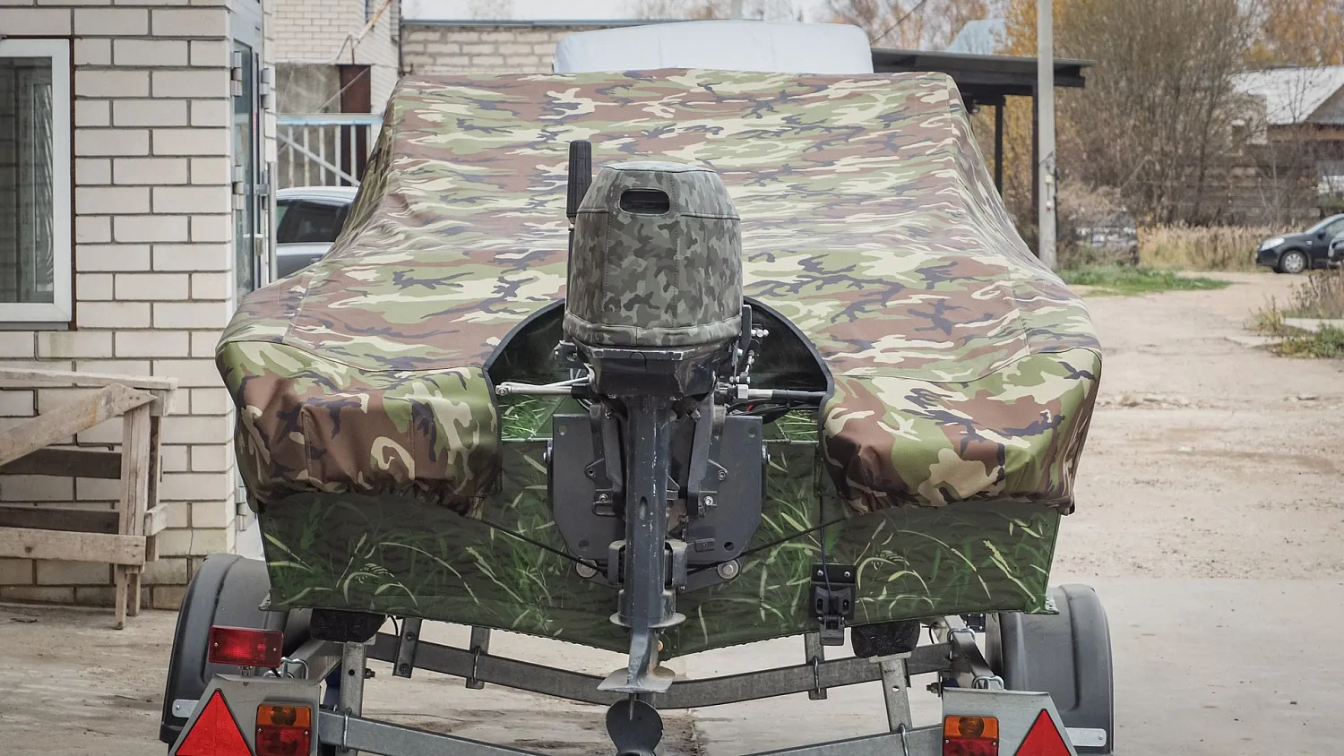 (2022) Прогресс 4 Ветровое стекло Премиум с боковиной Фиш, покраска зеленый камуфляж, тент Транспортировочный