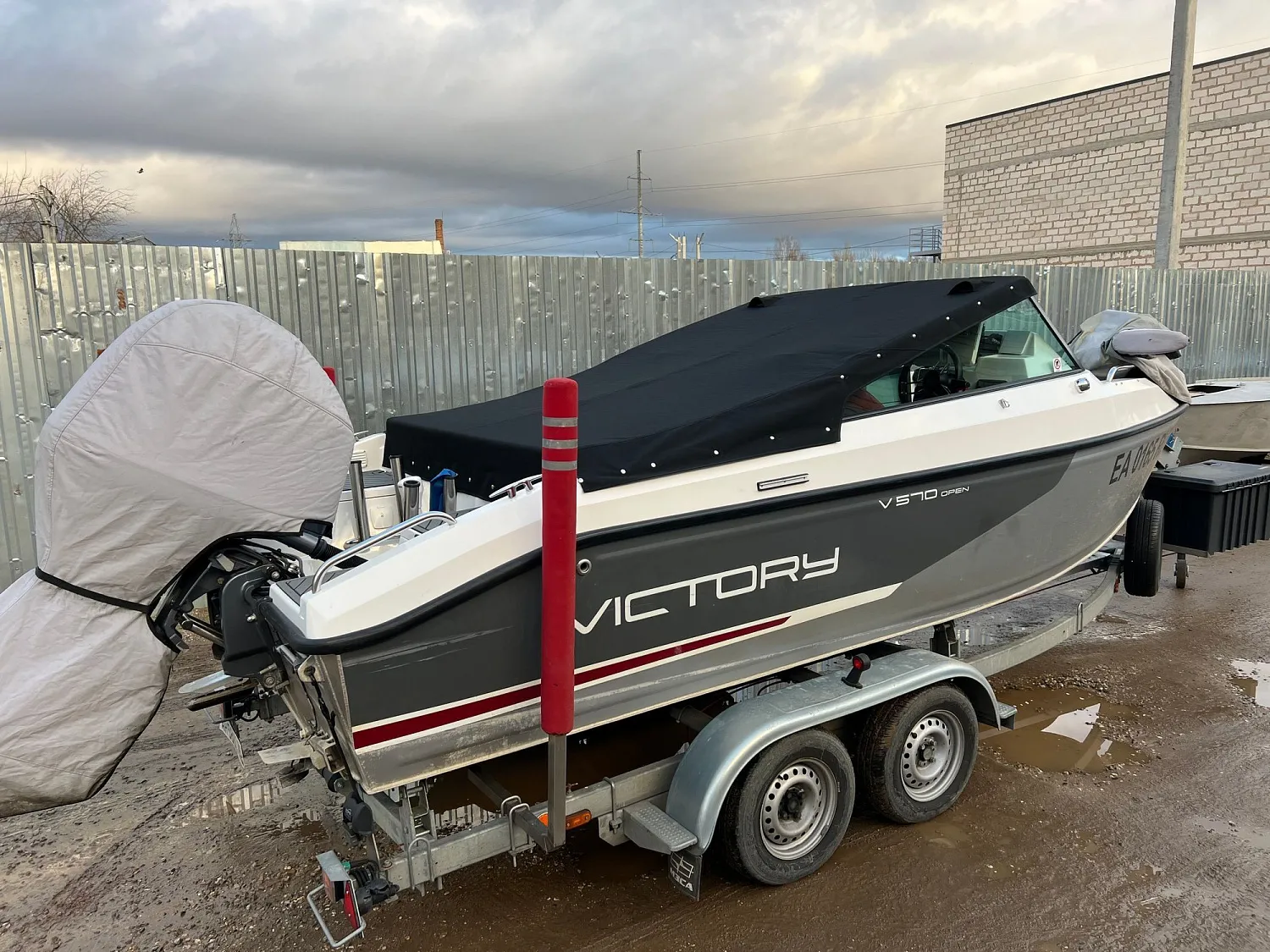 Victory 570 Open, изготовление и установка стояночного тента!