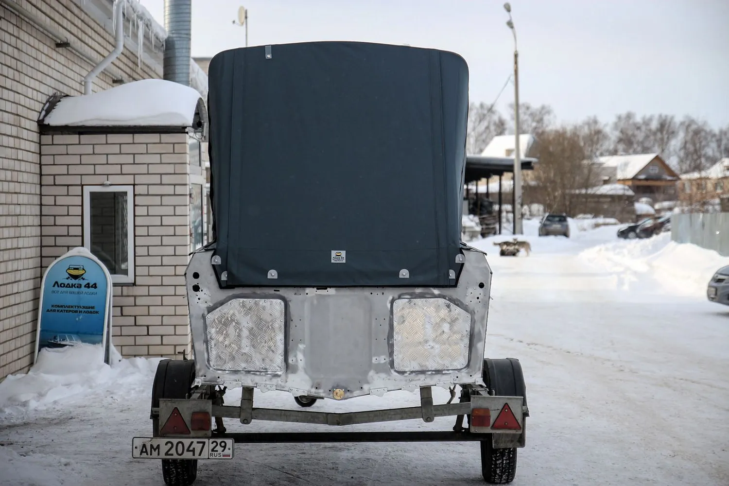 (2021) Казанка 2М Ветровое стекло Элит с боковиной Фиш, Тент ходовой