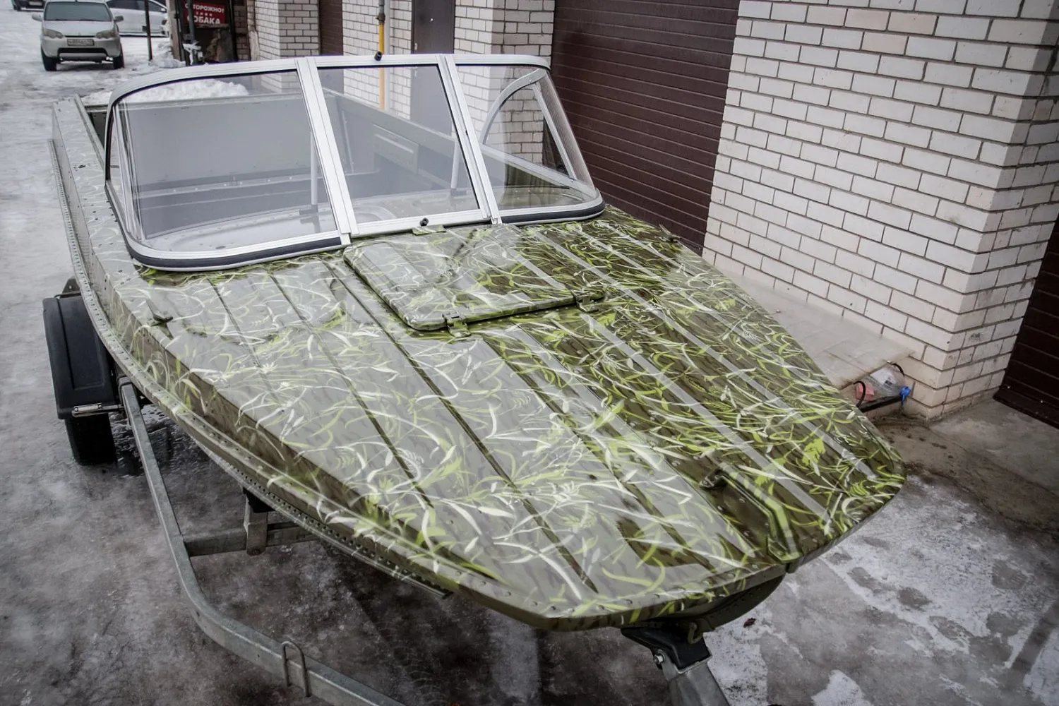 (2017) Казанка 5М4 Ветровое стекло с боковиной Классик и Транспортировочный тент