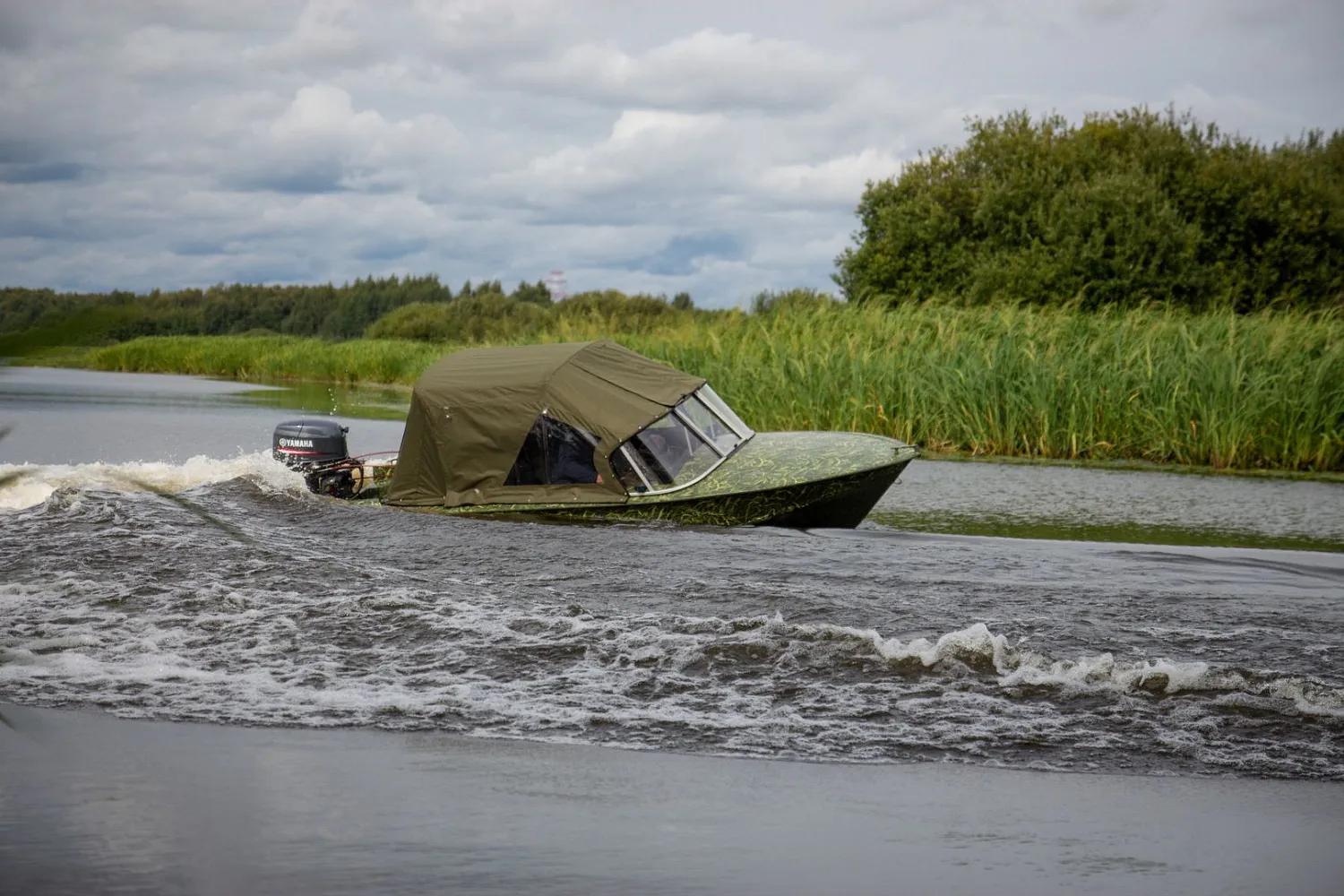 (2021) Обь 1 Ветровое стекло Комфорт с боковиной Классик, Ходовой тент, водометная насадка