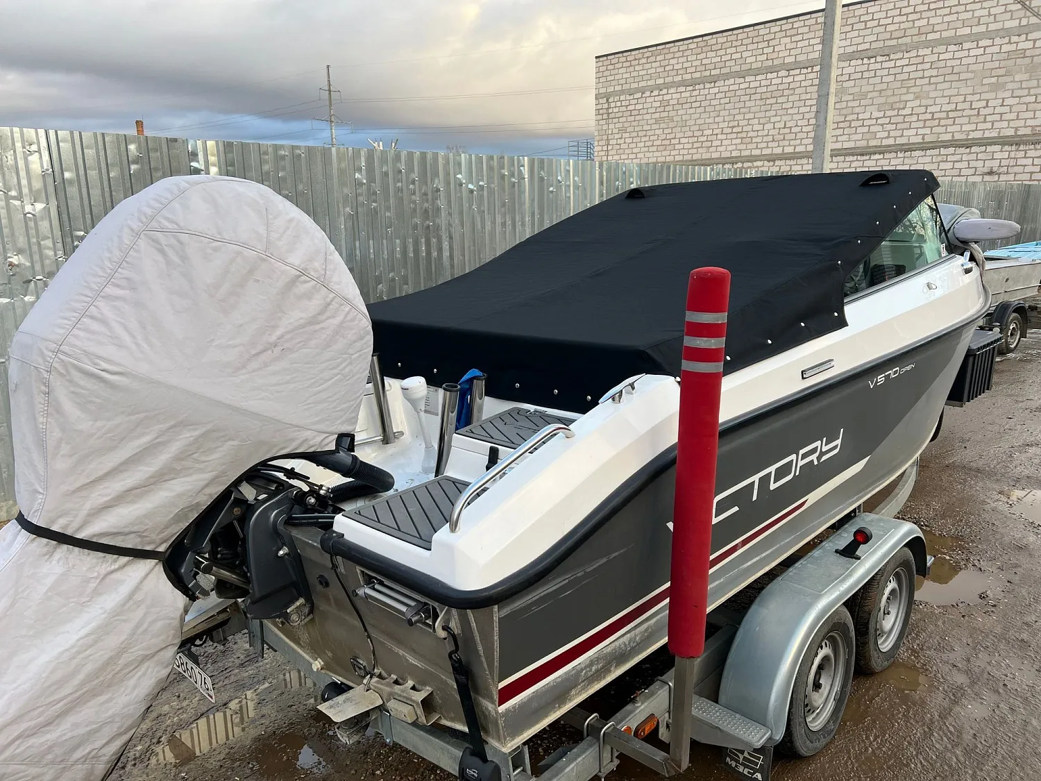 Victory 570 Open, изготовление и установка стояночного тента!