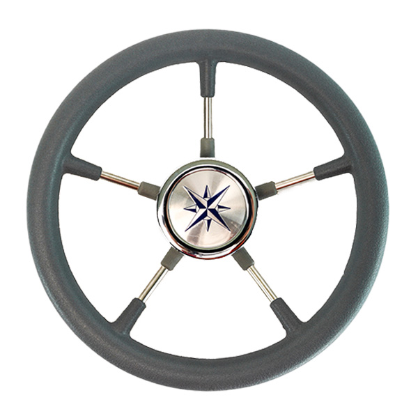 Рулевое колесо нержавейка пять спиц 320 мм (серое)