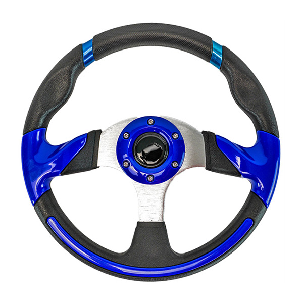 Рулевое колесо пластик/алюминий. Диаметр 320 мм, синий