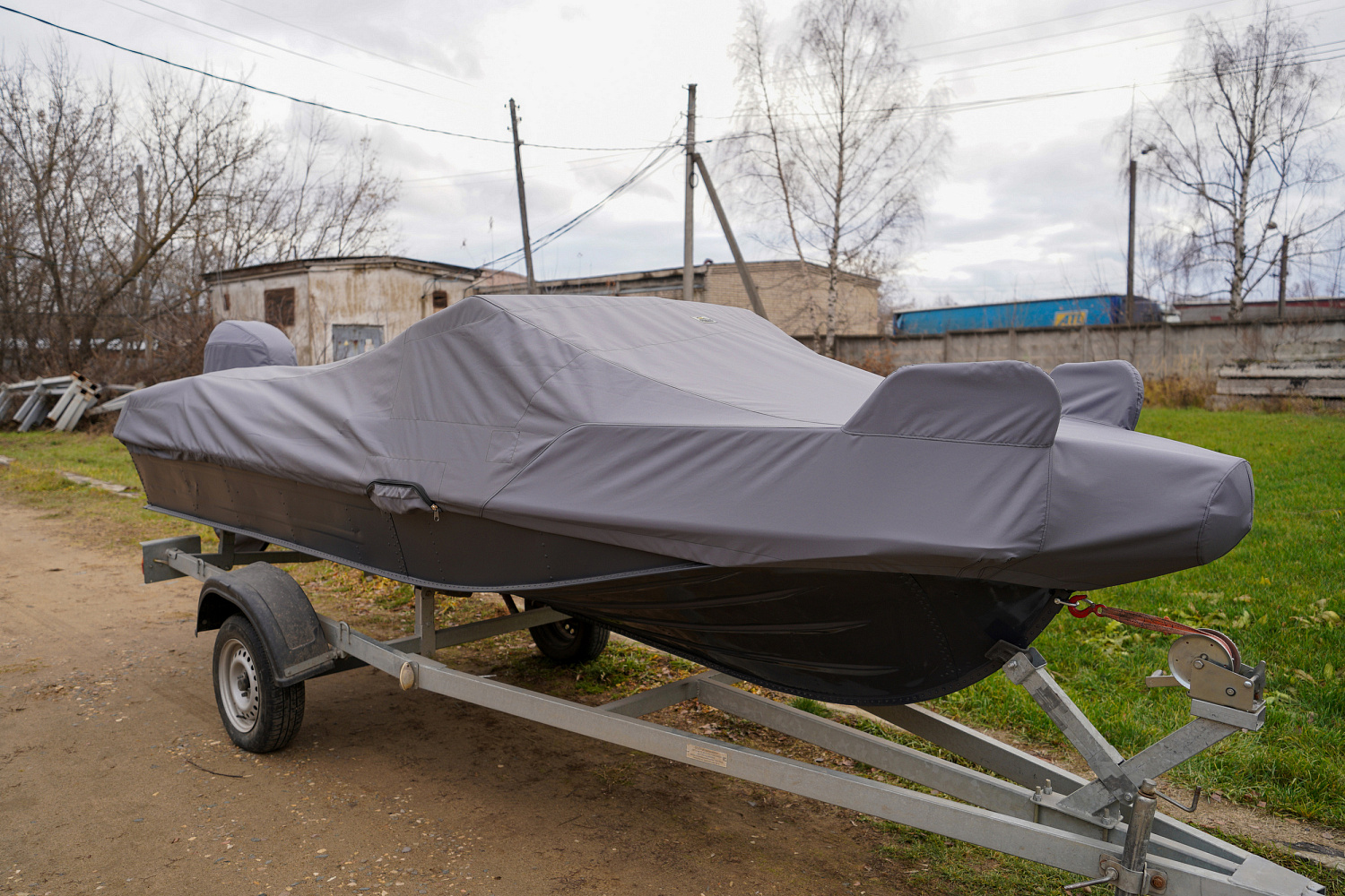 (2024) Казанка 5М3 ветровое стекло Auto темно-серый и синий
