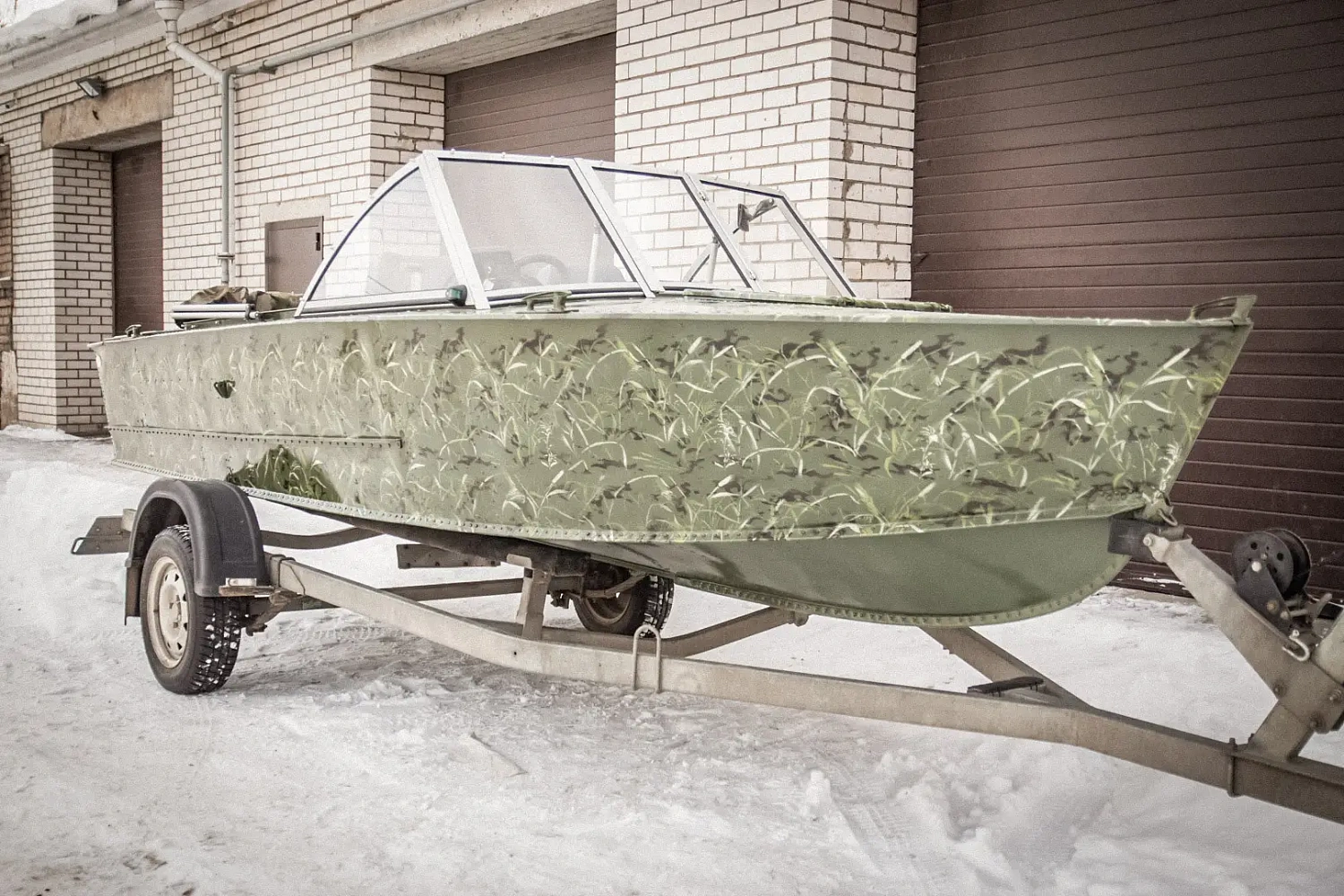 (2019) Прогресс 2М Ветровое стекло Премиум Классик, покраска лодки камуфляж